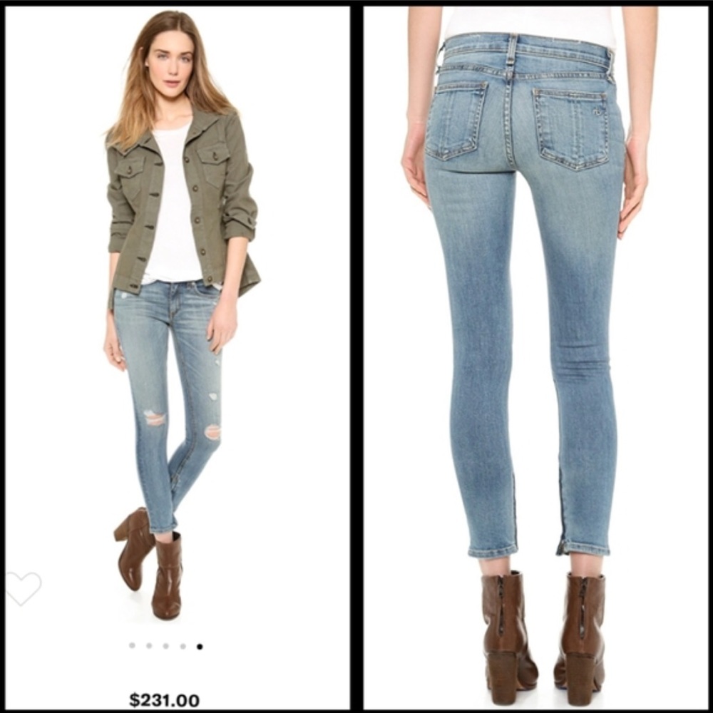 Rag & bone capri zipper jeans size 30